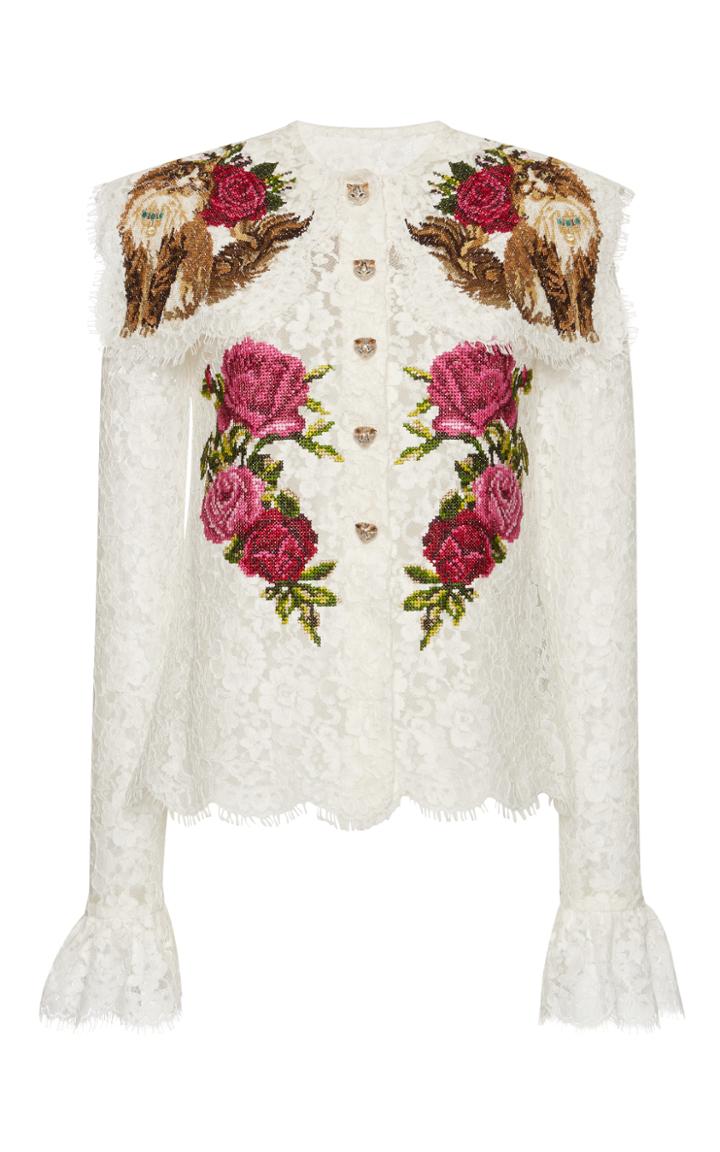 Dolce & Gabbana Long Sleeve Lace Blouse