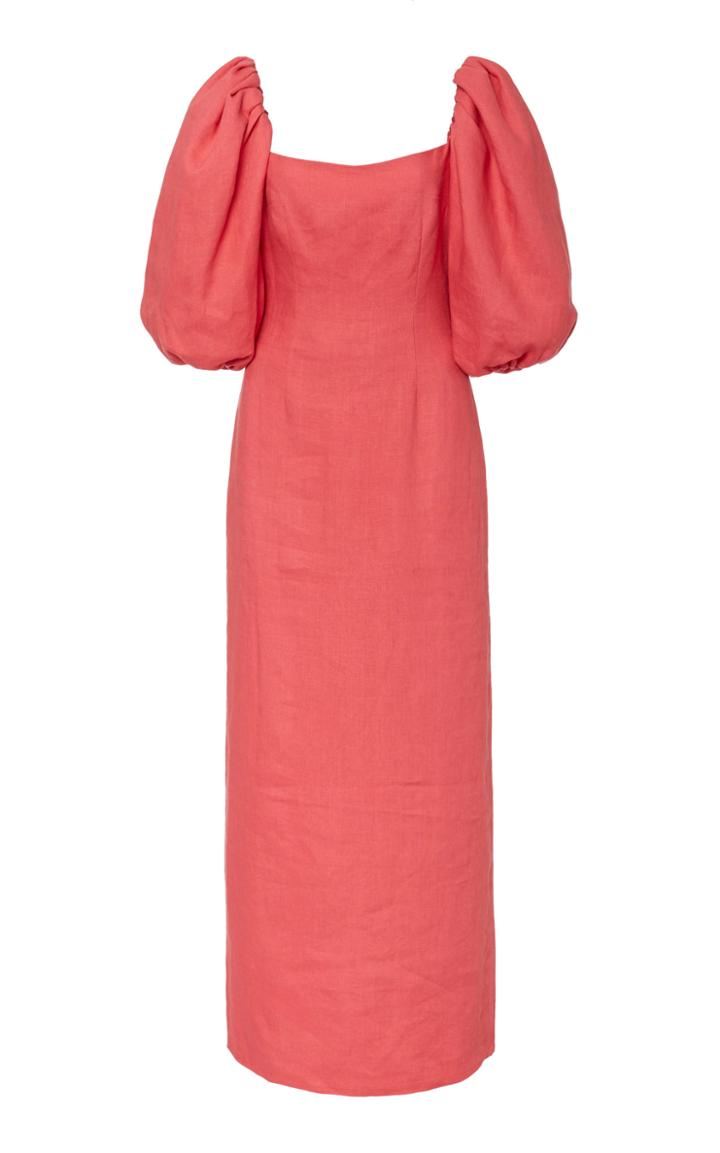 Moda Operandi Rebecca De Ravenel Linen Balloon-sleeve Maxi Dress Size: 4