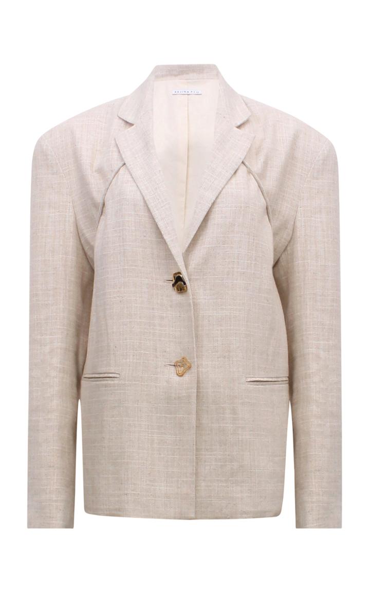 Moda Operandi Rejina Pyo Ashley Oversized Drawstring-detailed Cotton-blend Blazer