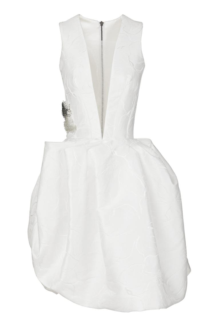 Maticevski Envelop Printed Bead-embellished Satin Dress