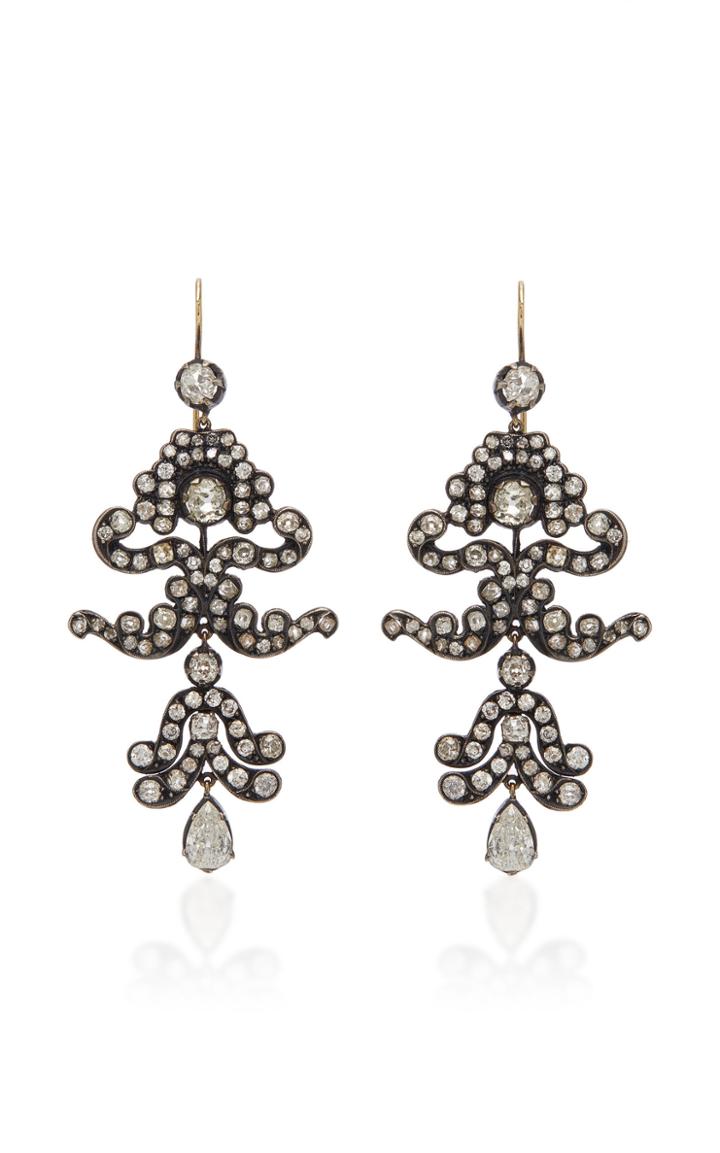 Nina Runsdorf One-of-a-kind Antique Diamond Earrings