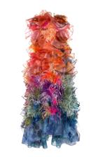 Mary Katrantzou Feather-embellished Ruffled Organza Gown