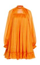 Moda Operandi Carolina Herrera Crinkled Fluid Mini Cape Dress