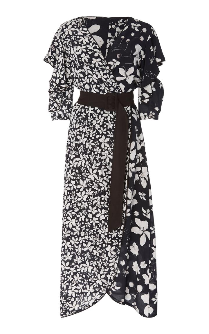 Isolda Aisha Floral-print Silk-crepe Midi Dress