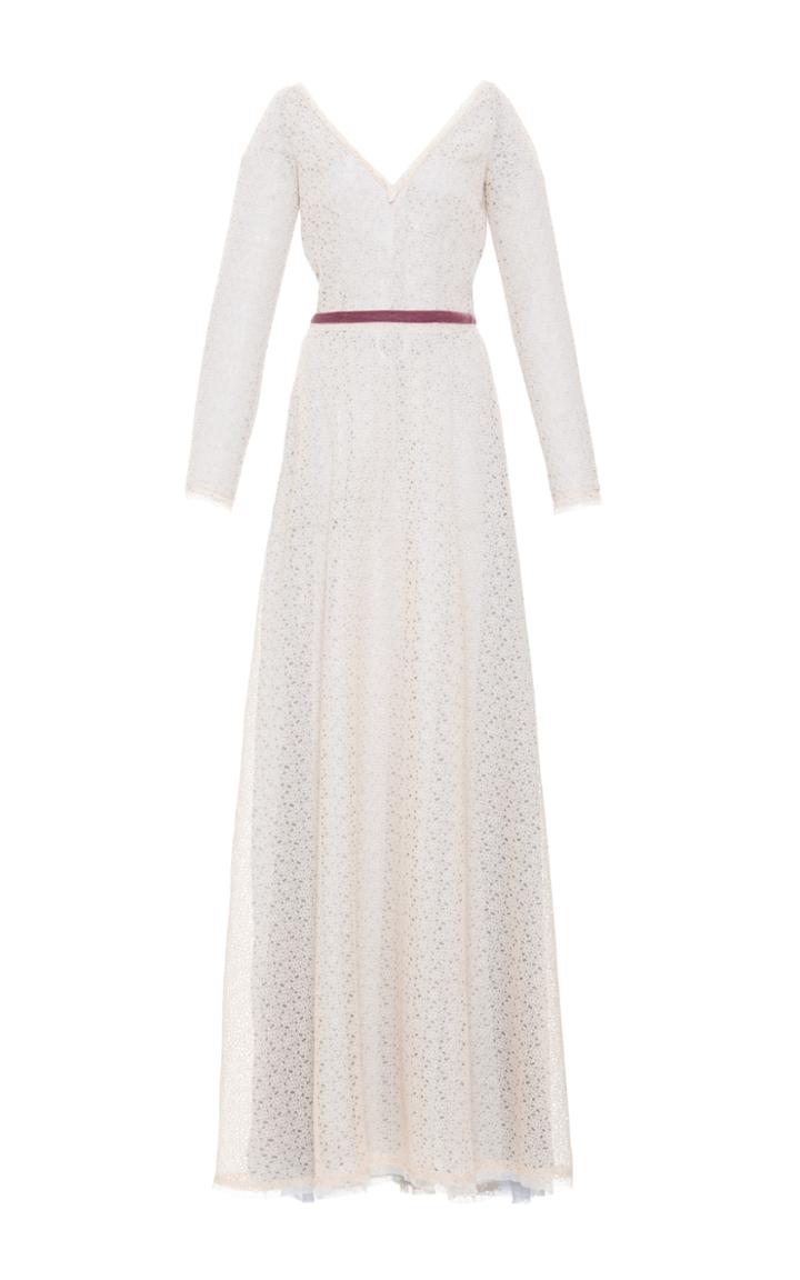 Luisa Beccaria Lace Embroidered Long Dress