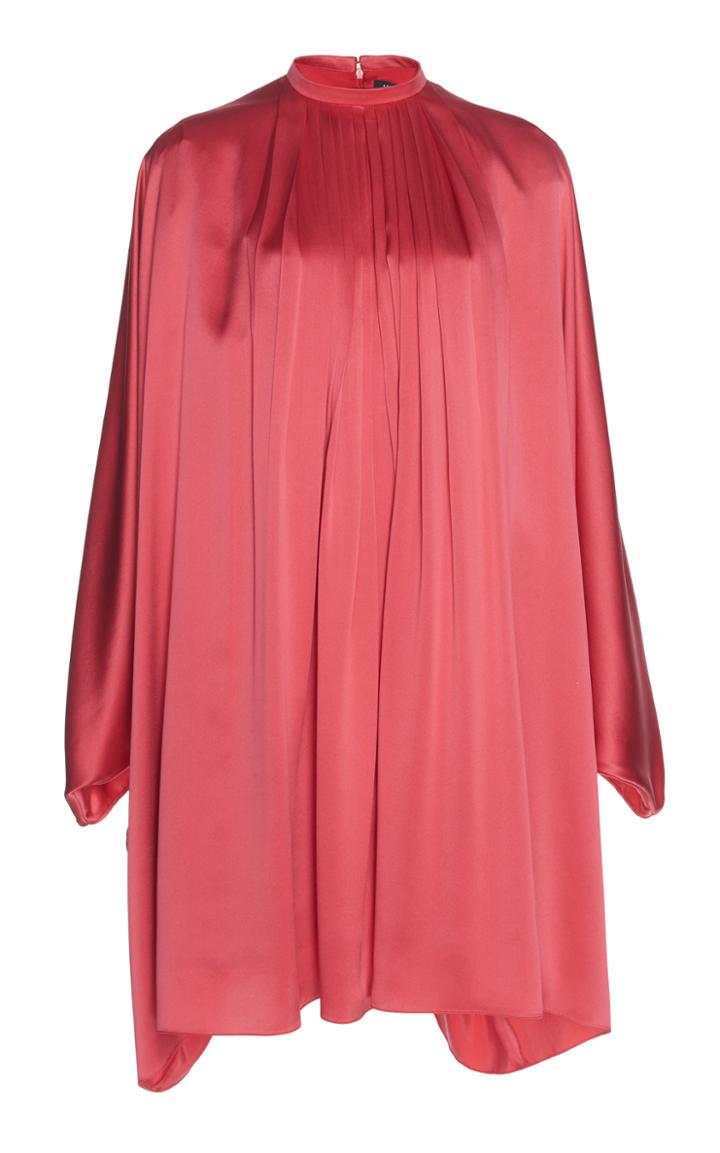 Andrew Gn Long Sleeve Silk Mini Dress