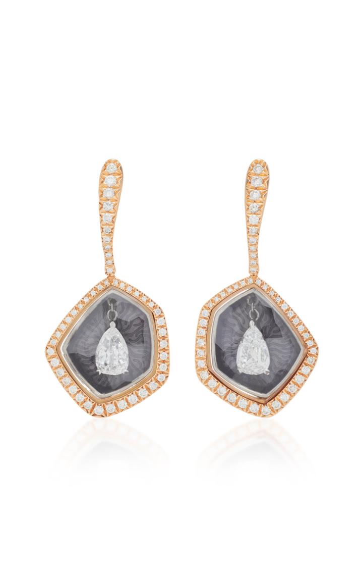 Saboo 18k Gold And Diamond Fusion Drop Earrings