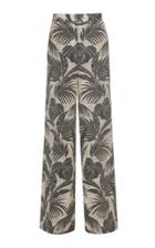 J. Mendel Palm Leaf-patterned Jacquard Silk Wide-leg Pants