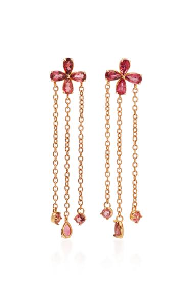 Misahara Plima Lilly 8k Rose Gold And Tourmaline Earrings