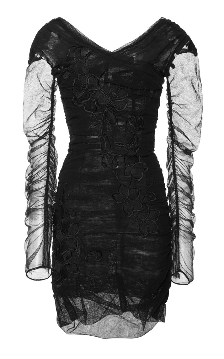 Dolce & Gabbana Long Sleeve Ruched Mini Dress