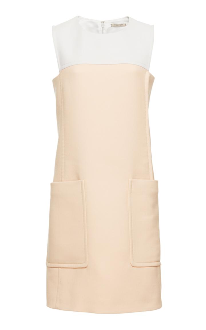 Bottega Veneta Two-tone Wool-blend Shift Dress