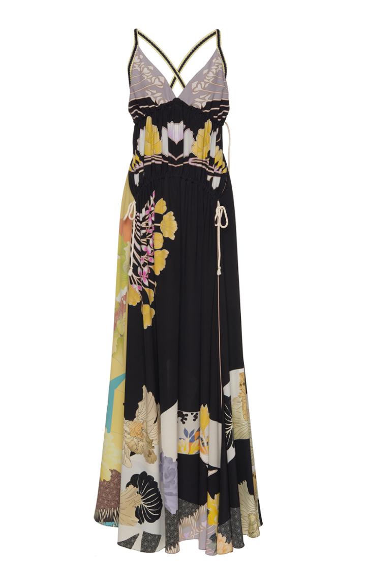 Etro V-neck Silk Maxi Dress