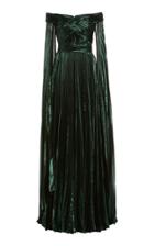 Moda Operandi Zuhair Murad Off-the-shoulder Plisse Gown