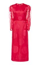 Carolina Herrera Ruffle Sleeve Knee Length Dress