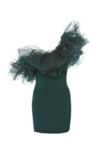 Alexandre Vauthier Tulle Shoulder Mini Dress