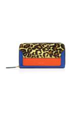 Marni Leopard-print Calf Hair And Two-tone Leather Wallet
