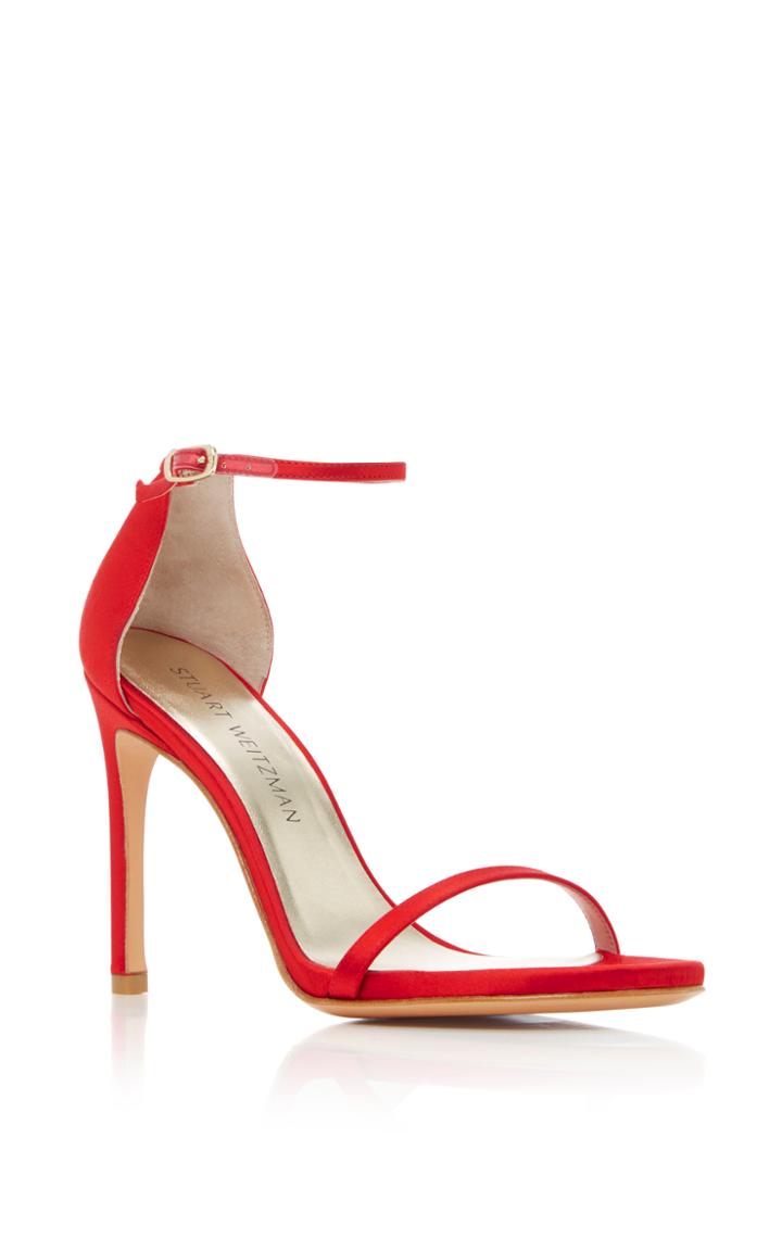 Stuart Weitzman Nudist Satin Sandals