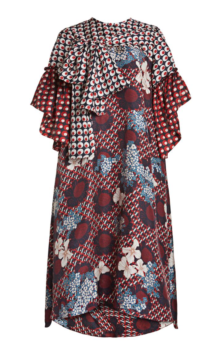 Moda Operandi Biyan Likki Printed Silk Dress