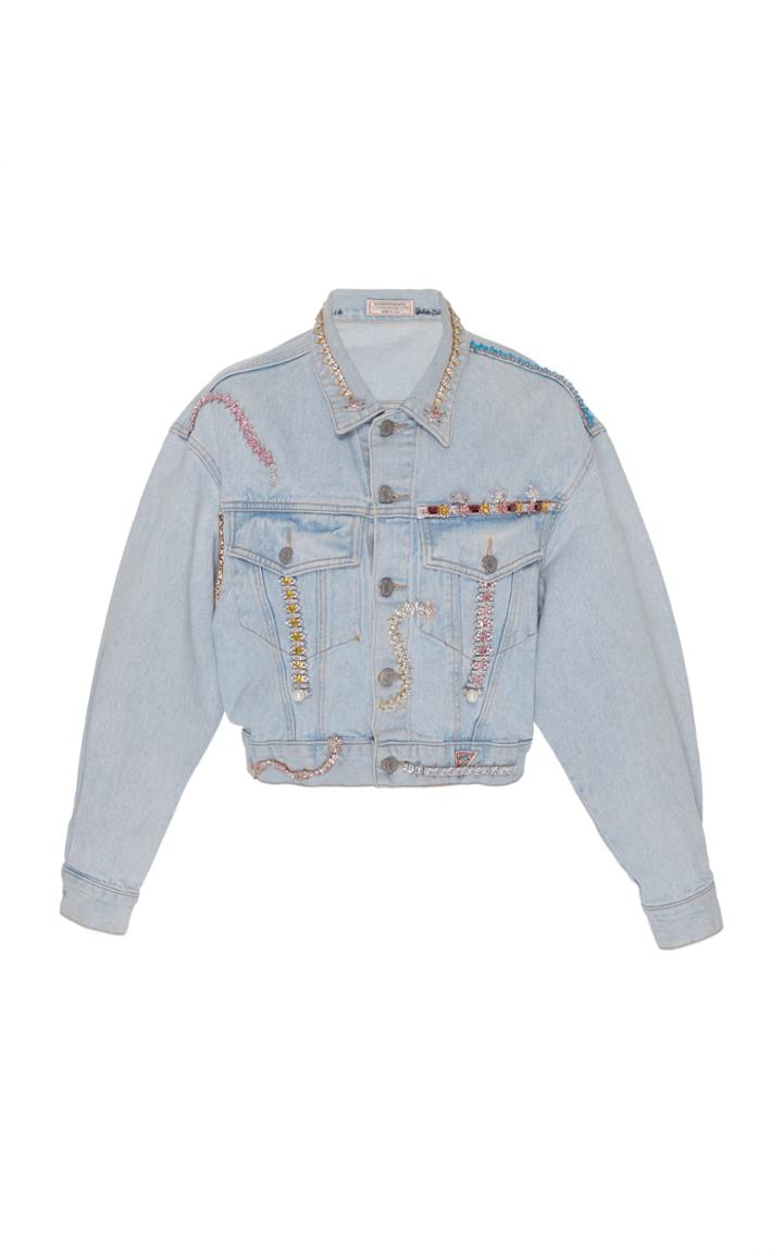 Fallon Vintage Guess Embellished Light Denim Jacket