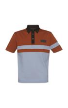 Prada Striped Pique Polo With Rubber Patch