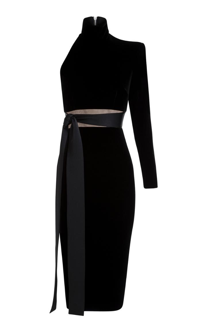 Alex Perry Astrid Velvet One Sleeve Cocktail Dress