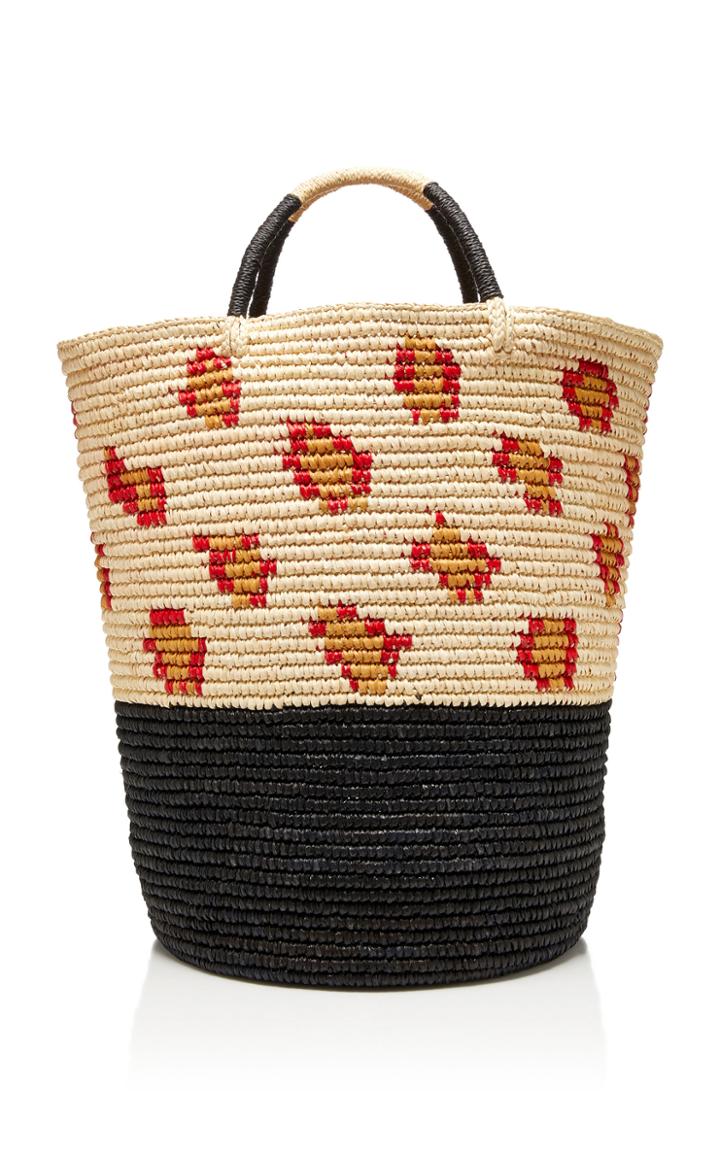 Sensi Studio Printed Straw Tote
