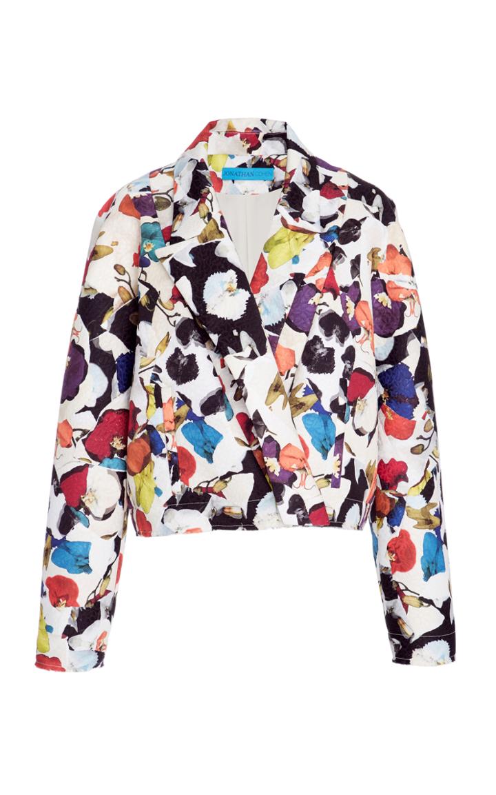 Jonathan Cohen Orchid Collage Jacquard Cropped Jacket