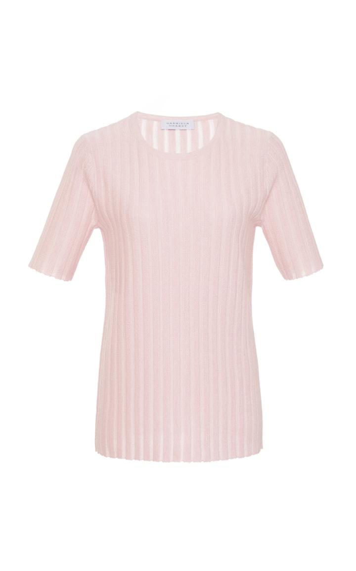Gabriela Hearst Milandes Cashmere-silk Blend Ribbed Tee