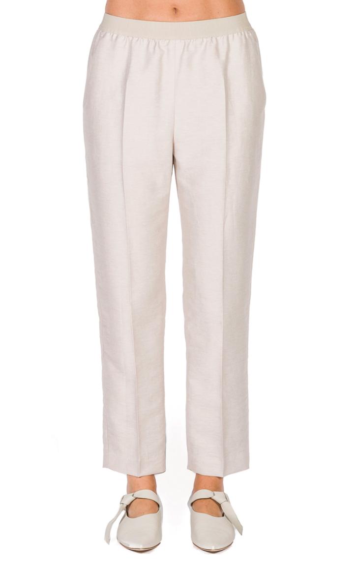 Moda Operandi Agnona Pleated Linen-blend Straight-leg Pant