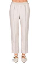 Moda Operandi Agnona Pleated Linen-blend Straight-leg Pant