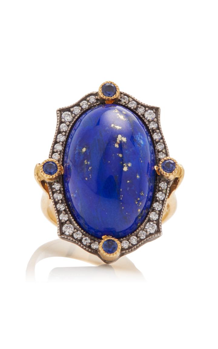 Moda Operandi Arman Sarkisyan 22k Gold, Sapphire, And Lapis Ring Size: 6.5