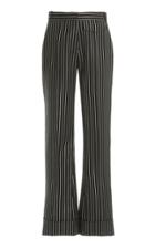 Moda Operandi Victoria Beckham Metallic-striped Wool-blend Cuffed Straight-leg Trous