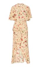 Michael Kors Collection Ruffled Floral-print Silk-crepe Midi Dress