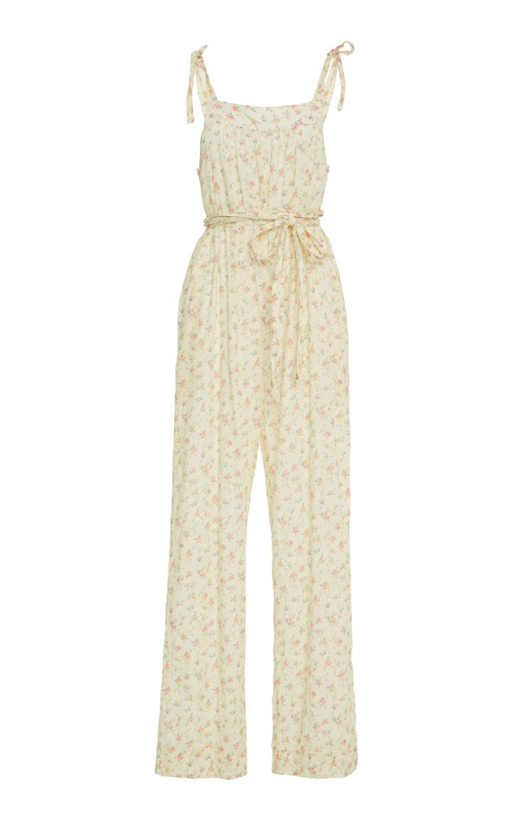 Loveshackfancy Mimi Sleeveless Floral Jumpsuit