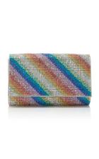 Judith Leiber Couture Rainbow Stripe Crystal Clutch