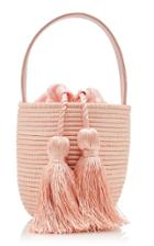 Cesta Collective Party Pail Leather-trimmed Sisal Bucket Bag