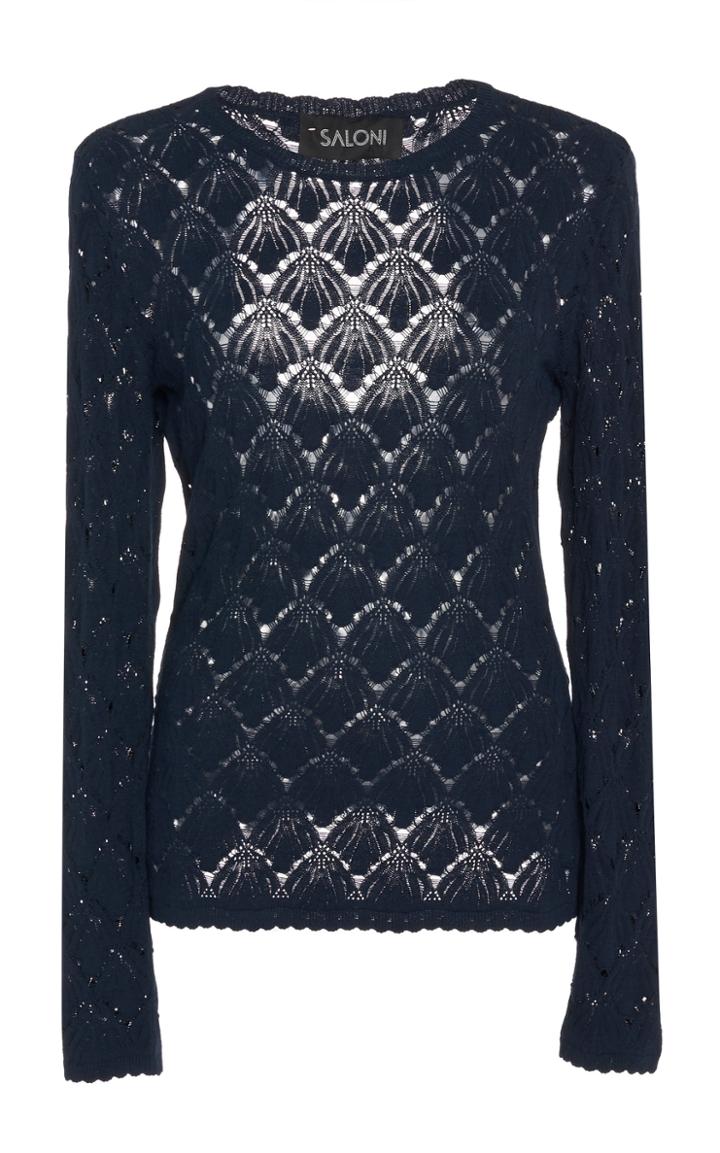 Saloni Shell Lace Detail Knit Top
