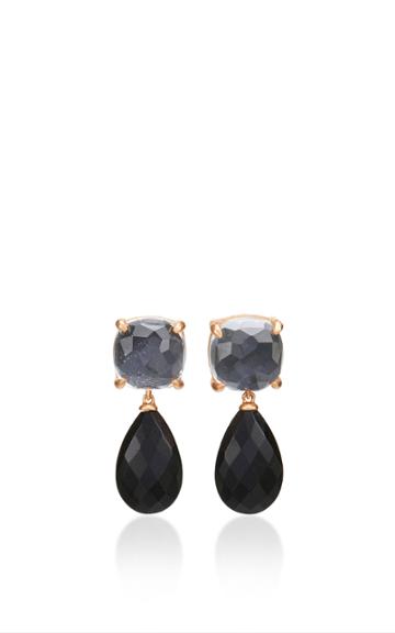 Alasia Twin Set Rock Crystal And Onyx Earrings