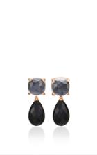 Alasia Twin Set Rock Crystal And Onyx Earrings