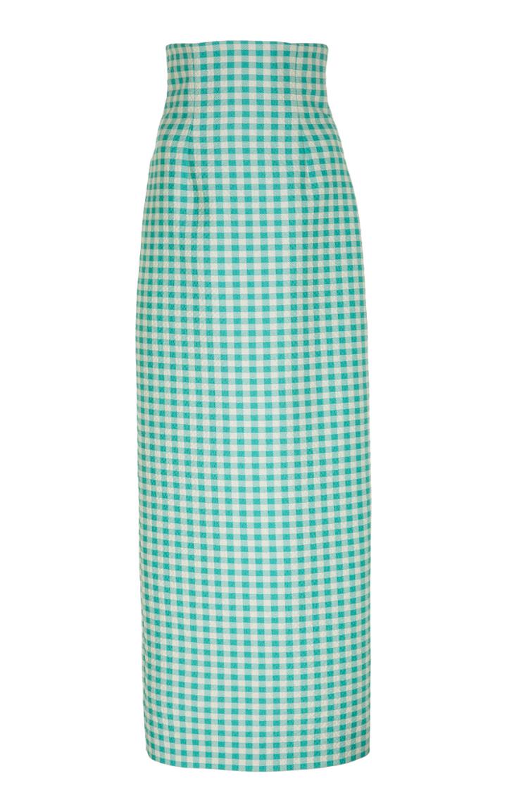 Moda Operandi Emilia Wickstead Gingham High-waisted Crepe Skirt Size: 8