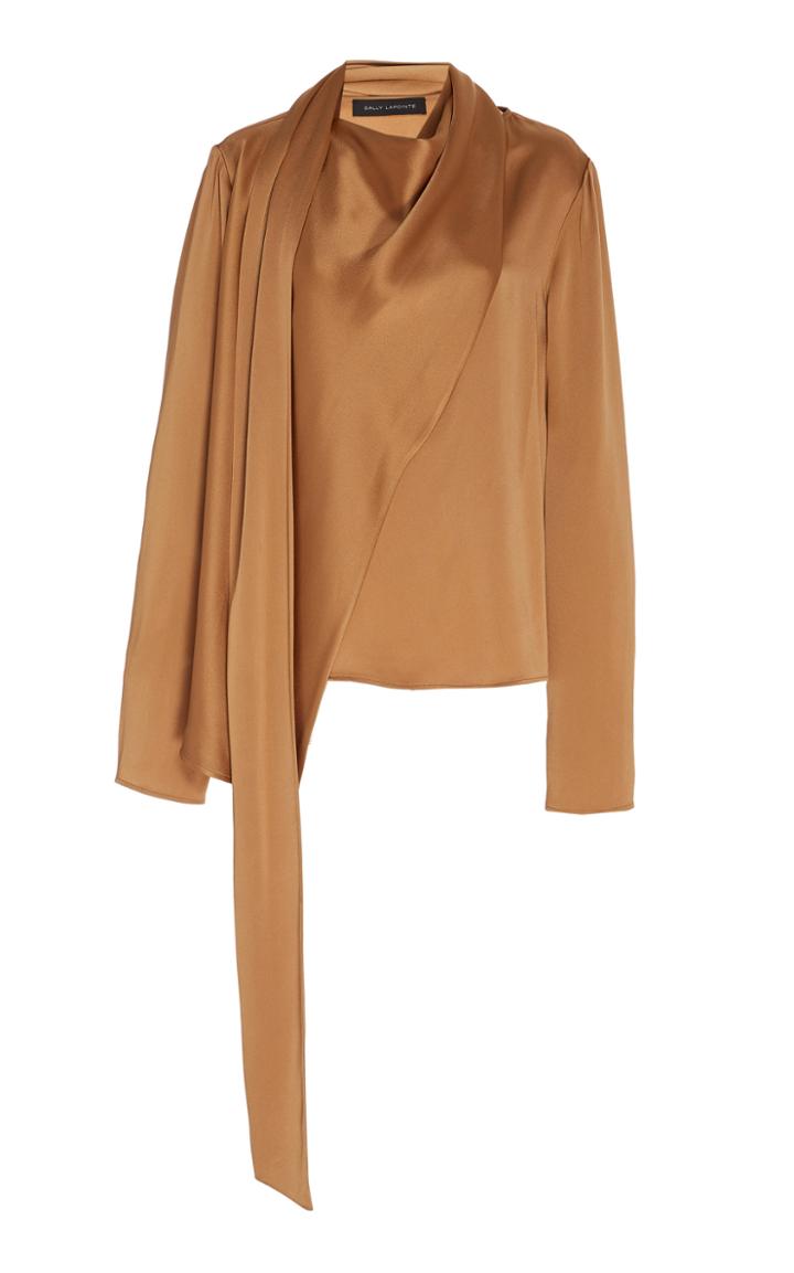 Lapointe Draped Satin Top