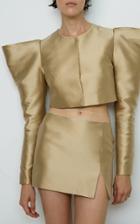 Moda Operandi Kalmanovich Puff Sleeves Gold Jacket