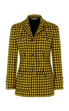 Alessandra Rich Wool-blend Pied De Poule Tweed Jacket