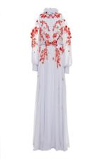 Monique Lhuillier Cold Shoulder Long Sleeve Gown