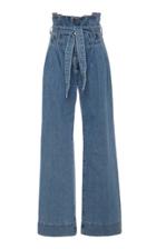 Nobody Denim Galileo Tie-front High-rise Wide-leg Jeans