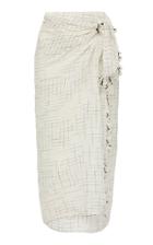 Matta Pom Pom-embellished Printed Cotton-voile Pareo