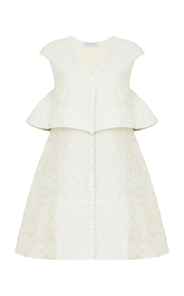 Razan Alazzouni Jacquard Buttoned Down Short Coat