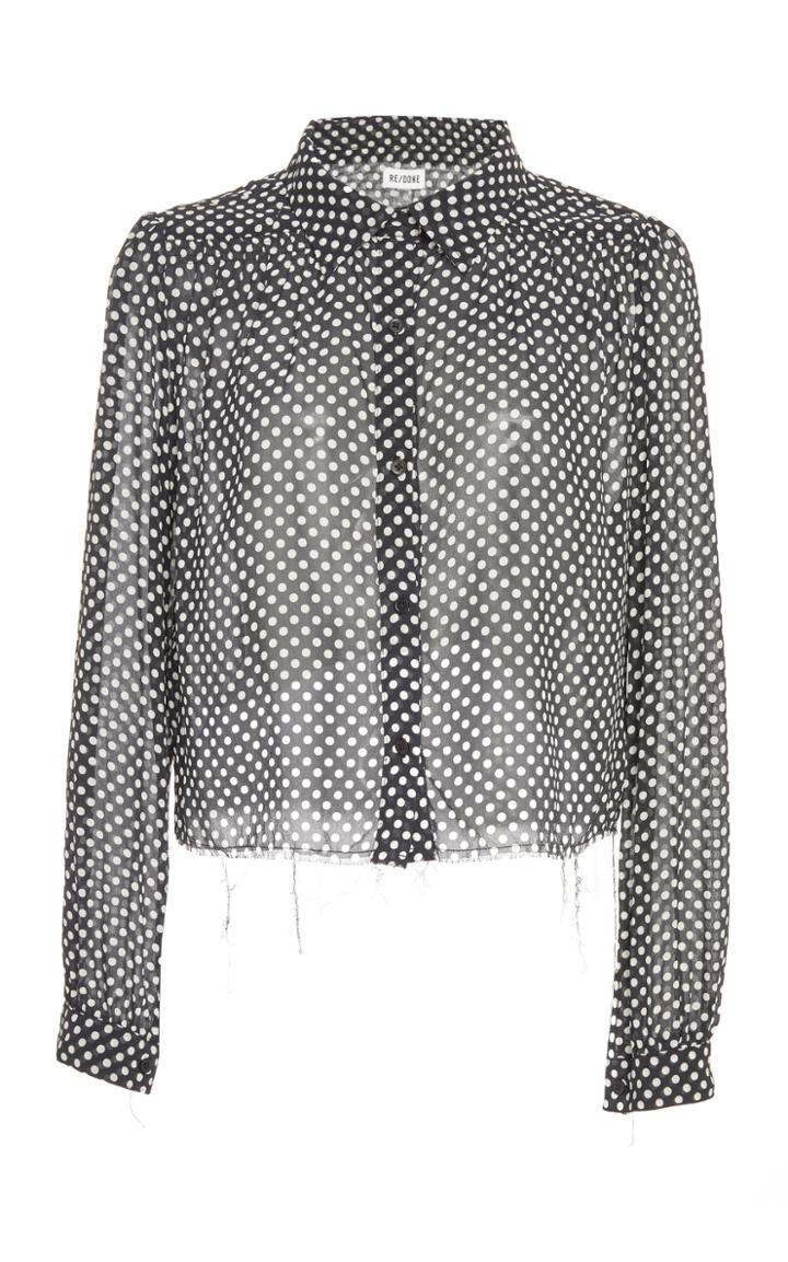 Re/done 60s Cropped Silk Blouse