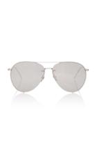 Linda Farrow Silver-tone Aviator-style Sunglasses
