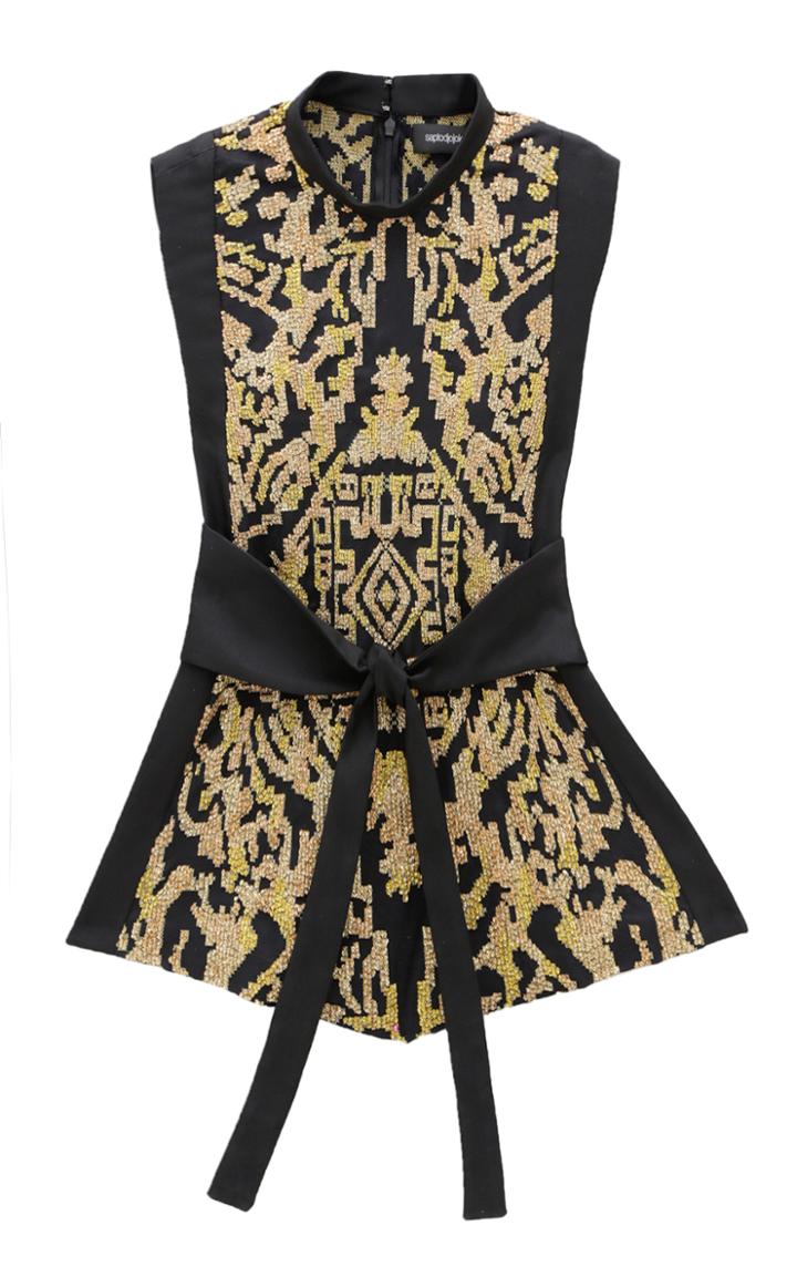 Saptodjojokartiko Gringsing Gold Embroidery Top With Obi